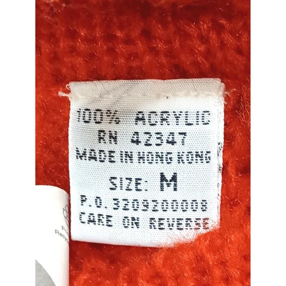 Vintage Sostanza Sweater Womens Size M Pumpkin Orange Pullover NOS Oversized 80s - Picture 9 of 11